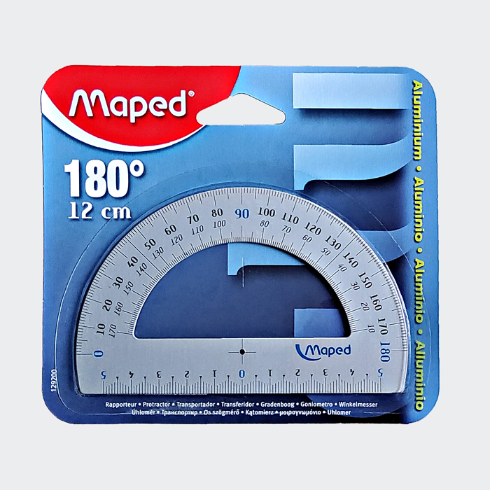 Maped Halbkreis-Winkelmesser 180 Grad, aus Aluminium, 120 mm